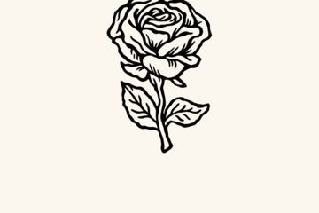 Rose hand-stamp reference artwork